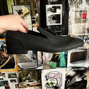 Men's Black Tassel Loafers Dress Shoes Size 9